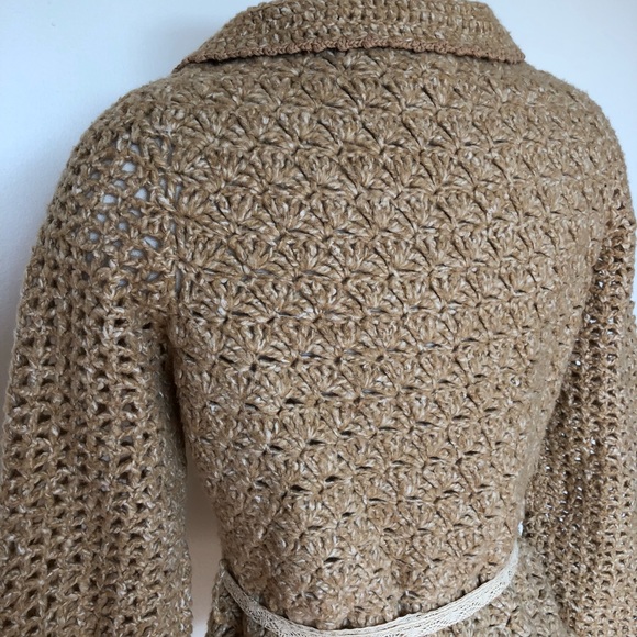 ANTHROPOLOGIE Moth Open Crochet Cardigan Sweater - Picture 6 of 7